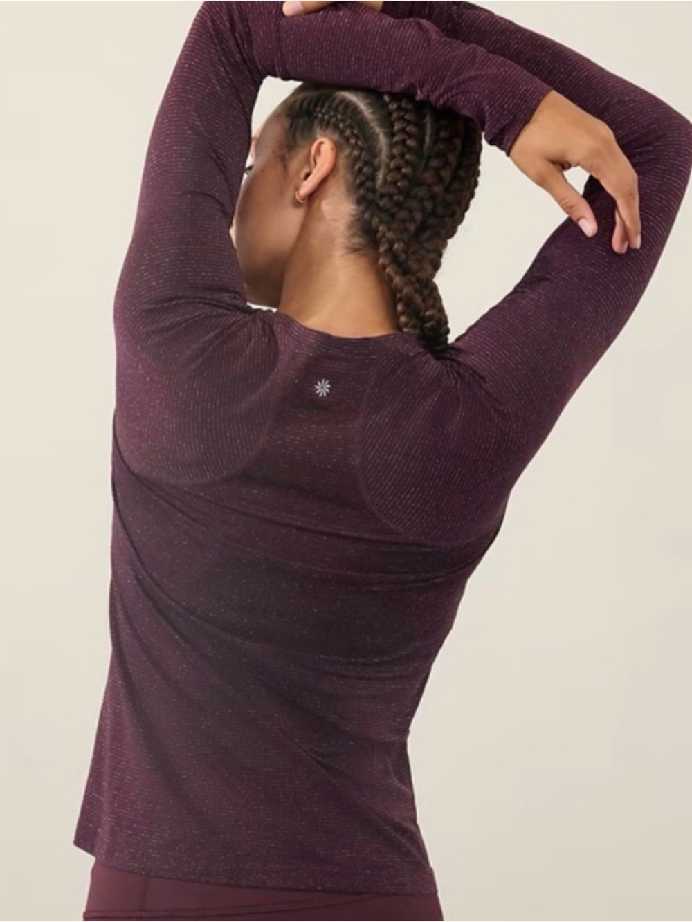 Athleta Momentum Seamless Top Purple Metallic
